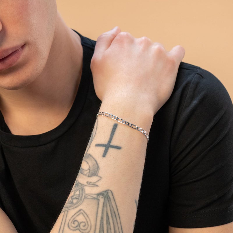 QUADRI Figaro Link Chain in 925 Sterling Silver, Italian 5mm Bracelet for Men Women, 7 to 8.5 Inch, Made in Italy, Gift Box Included - Image 3